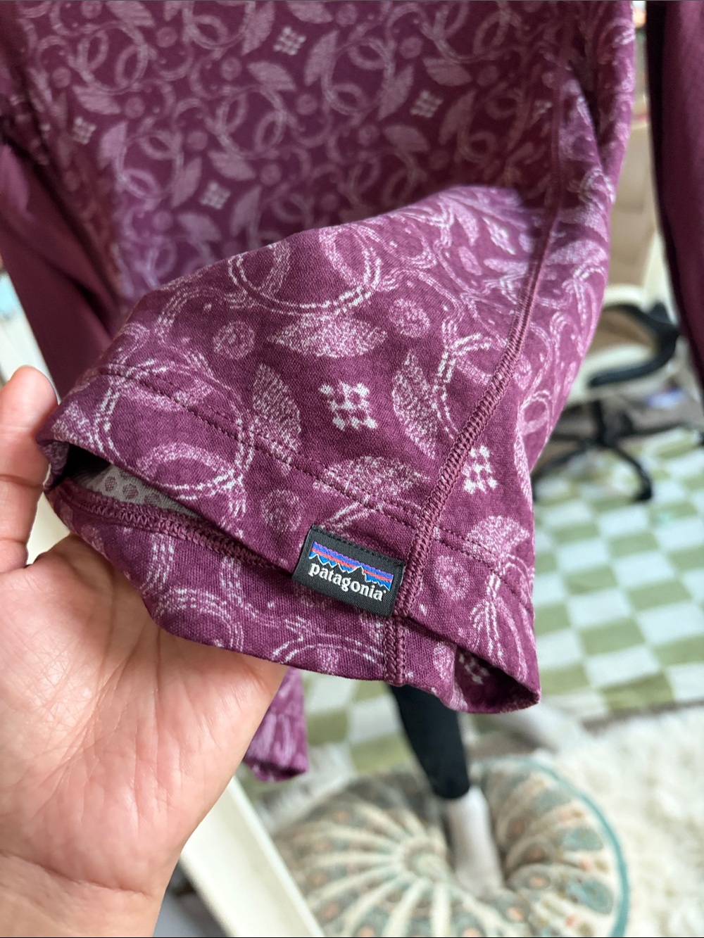 Patagonia Plum Floral Performance Crew Tee - Picture 5 of 7